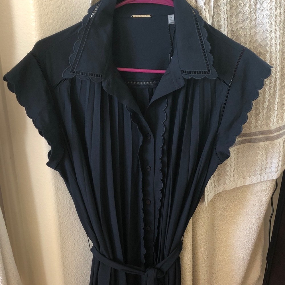 New ELIE TAHARI PLEATED BELTED SLEEVELESS DRESS - Picture 7 of 16